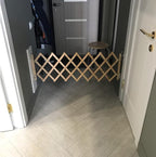 43-inch Wide 18-inch Tall Dog Gate Wood Pet Gate for House Doorway Stairs Patio Yard Puppy Foldable Fence Fences for Dogs Indoor