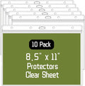 10 Pack Sheet Protectors，8.5" x 11" Waterproof Resealable Zip Wall Sign Holder Page Protectors Clear Photo Plastic Sleeves, Duty Work Pocket Hanging Sheet Protectors (Horizontal, 10 Pack)