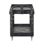 Rubbermaid Commercial Products 2-Shelf Utility/Service Cart, Medium, Black, Lipped Shelves, Ergonomic Handle, 500 Lbs Capacity, forfor Warehouse/Garage/Cleaning/Manufacturing
