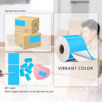 PARLAIM 3" x 5" Rectangle Adhesive Color Code Stickers,250 per Dispenser Box Roll Square Label Inventory Stickers Sky Blue