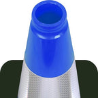 Fluorescent Orange/Green PVC Traffic Cones, Heavy Black Base Parking Lot Cone Structurally Stable Weatherproof Road Construction Safety Cones (4, Blue, 18" Medium)