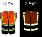 BeautyWill Custom Logo Safety Vest Class 2 High Visibility Reflective Vest for Men - Personalized Logo Team Vest