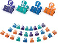 Silicone Grip Tip Binder Clips 52 Pack - Color-Coded Medium 1.25 Inch Alphabet Clips for Office, School, Crafts & Quilting | 2 Full Sets A-Z in 4 Assorted Colors | Easy Grip & Decorative Organization