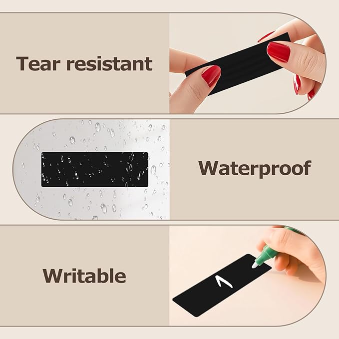 Black Rectangle Color Coding Labels 3 × 1 Inches, Self-Adhesive Writable Waterproof Vinyl Blank Sticker Roll for Office Home School Business 1000 PCS