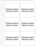 FungLam Printable Sticker Paper, 3-1/3" x 4" Shipping Address Labels 600 Blank Mailing Labels for Laser & Inkjet Printers, 6 per Page Label Stickers, 100 Sheets