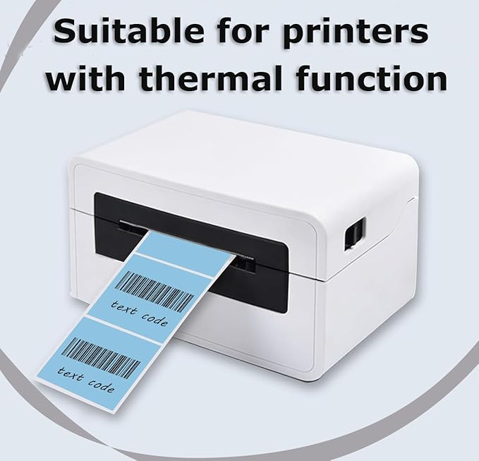 3" x 2" Thermal Labels Stickers Blue, Thermal Printer Thermal Shipping Stickers, Multipurpose Inventory Self-Adhesive Direct Thermal Label for Small Business (500 Labels/Roll)