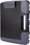 Plastic Storage Clipboard with Handle – Heavy Duty Clipboard, Portable Side-Opening Organizer Case for Letter/Legal Size Paper (14.5”x12”x1.75”) – Office, School, Construction & Outdoor Use