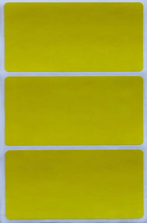 Royal Green 4" x 2" Blank Stickers to Write On Name Tags Color-Coding Labels for Moving, and Storage Boxes - 108 Sheets, 324 Labels (Yellow)