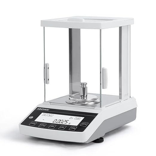 Analytical Balance 0.0001g*120g Laboratory Scale 0.1mg Accuracy High Precision Lab Scale Jewelry Scale Digital Scale 0.0001g (0.1mg*120g with Calibration Weight)