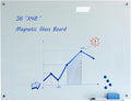 Magnetic Glass Whiteboard with Eraser 48" x 36" Frameless Tempered Glass Dry Erase Board with Marker Tray for Office, Wall Mounted Writing Board (White)