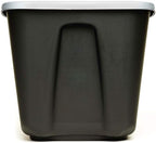 HOMZ Durable Molded Bin, Plastic Storage Container with Lid, 18 Gallon, Black/Gray - Stackable Organizer Totes and Boxes for Bedroom, Kitchen, and Garage Organization