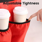 Insulated Food Delivery Bag with 4 Cup Holders, XXX-Large Insulated Grocery Bags Keep Food Hot/Cold, Cooler Bags with Drink Carrier, Food Carrier Catering Bag, Commercial Food Warmers, Red