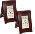 SmartSign (2-Pack) Premium Bilingual 'Caution Wet Floor' Wooden A-Frame Standing Floor Sign, 2-Sided, 24" x 15", Hardwood Pine Frame, 120 mil Silver ACM Sign, Black on Silver, USA-Made