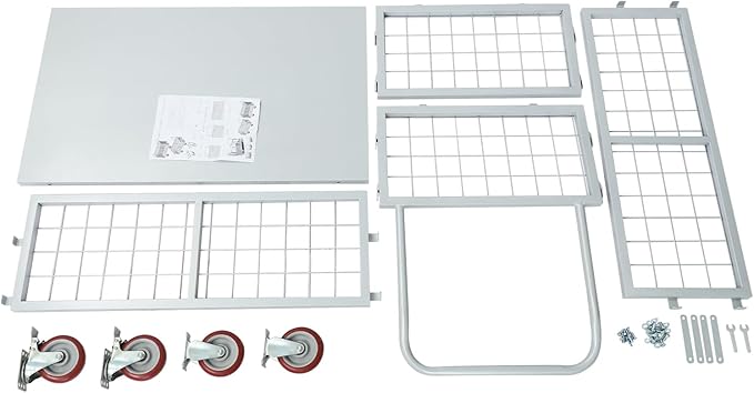 4-in-1 Platform Truck Foldable Push Cartplatform Truck with Cage 2200 lbs, Heavy Duty Moving Platform Hand Cart with 4 Wheels & Brakes, Convertible Warehouse Push Dolly for Workshop Logistics, Silver