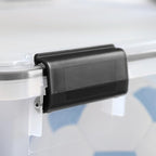 IRIS USA 156 Qt Storage Box with Gasket Seal Lid, BPA-Free, Made in USA - Heavy Duty Moving Containers with Tight Latch, Weather Proof Tote Bin, WEATHERPRO - Clear/Black