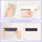 VIS'V Key Holder Wall Mount, Small Metal Self Adhesive Key Hanger with 3 Hooks, No Drilling, Extra Adhesive Strip, Black