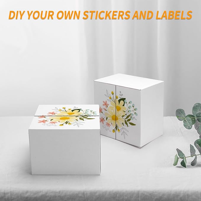 PETAFLOP Shipping Boxes 7x7x5 White Cardboard Box Kraft Corrugated Small Mailing Boxes, 25 Pack