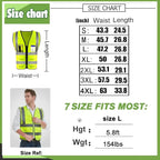 YOWESHOP High Reflective Visibility Safety Vest with Pockets and Zipper Custom Your Logo Safety Workwear