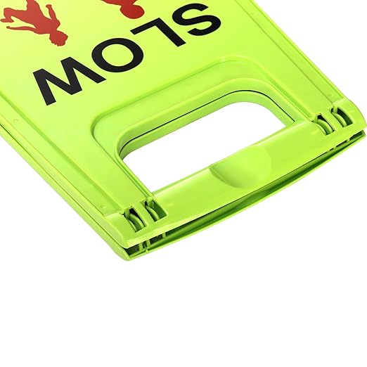 3 Pack Slow Kids at Play Sign, Children Playing Sign for Street with Reflective Tapes Handle, 24 Inch High Visibility Green Kids Pets Caution Warning for School, Sidewalk, Driveway, Park