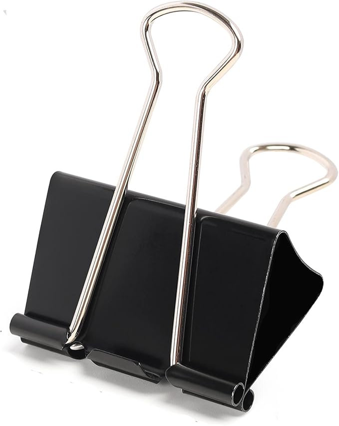 24pcs Binder Clips, 2 Inch Metal Paper Clips, Stationary Foldback Clips for School, Home Supplies, 12 per Box, 2 Boxes
