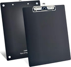 Aluminum Magnetic Clipboard A4 Metal Strong Fixed Magnet Message Clip Board Stainless Hangable w/Pen Holder Letter 9" x 12.6" for School Office Forklift Factory Workshops Supplies (Black)