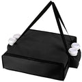 Insulated Pizza Delivery Bag with 4 Cup Holders, 24" x 6" Pizza Warmer Bag for Hot Pizza/Drinks, Pizza Carrier for Events, Large Food Delivery Carrier for Transport/Shopping/Catering, Black