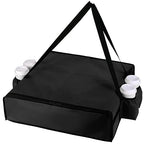 Insulated Pizza Delivery Bag with 4 Cup Holders, 24" x 6" Pizza Warmer Bag for Hot Pizza/Drinks, Pizza Carrier for Events, Large Food Delivery Carrier for Transport/Shopping/Catering, Black