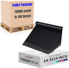 Fuxury 70000 Pcs 14.5X19" Poly Mailers Envelopes Shipping Bags for Clothing,Strong Adhesive Packaging Bag for Small Business Suppliers, Self Seal Mailing Poly Bags,Black