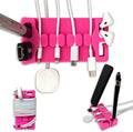 DeskBrick – Patented Non-Slip Steel-Weighted Desk Organizer & Cable Management Gadget, Versatile Cord, Phone & Accessory Holder for Office, Home & Desktop – Best Gift for Men. Pink