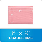Quality Park Bubble Mailers, 6 x 9, Pink Poly Mailers, Padded Envelopes, Shipping Bags, Water Resistant, Self Seal, 50 Per Box (QUA85907)