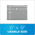 Quality Park Bubble Mailers, 6" x 9", Gray Poly Mailers, Padded Envelopes, Shipping Bags, Water Resistant, Self Seal, 50 Per Box (QUA85911)