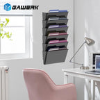 Clear Acrylic Single Pocket, Plastic Hanging Wall Mount File Holder for Office Home (Black, 2 Pack)