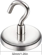 DIYMAG Strong Neodymium Magnetic Hooks, 120lbs Heavy Duty Rare Earth Magnets with Hook,Strong Corrosion Protection Facilitate Hook Pack of 6