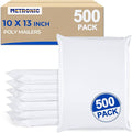 Metronic Poly Mailers 10x13 Inch 500 Pack Shipping Bags for Clothes Bulk,Self Adhesive Shipping Envelopes for Small Business,Waterproof Mailers Poly Bags for Shipping,Packaging Mailing Bags White