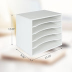 EMERIT Paper Organzier Wood Desktop Organizer Storage Letter Tray File Sorter with Adjustable Shelves for Home Office