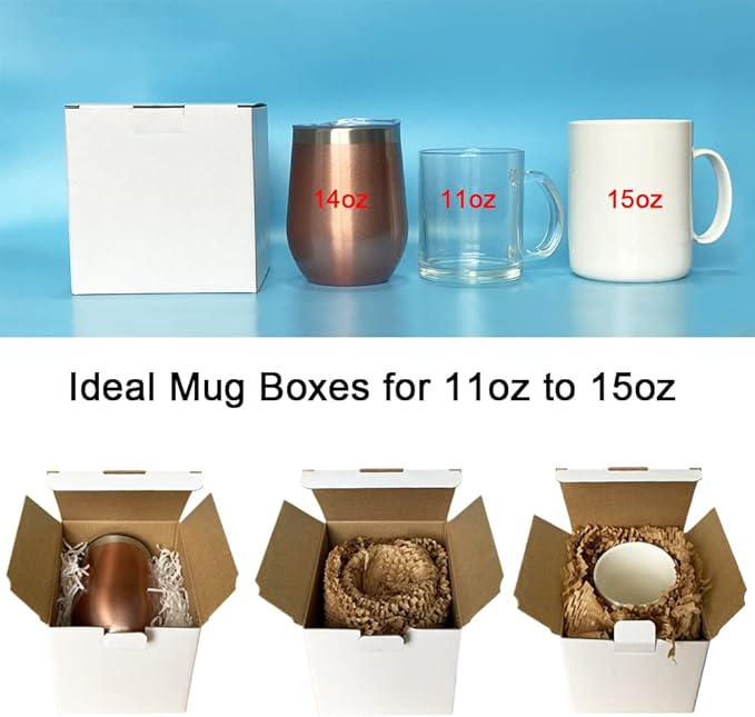 25 Pack 5x5x5 Inch Corrugated Cardboard Boxes - BM555 Small Shipping Boxes for Mailing, Ecommerce, Gift Wrapping, Storage | Ideal for 11oz to 15oz Mugs, Lightweight & Durable Mailer Boxes