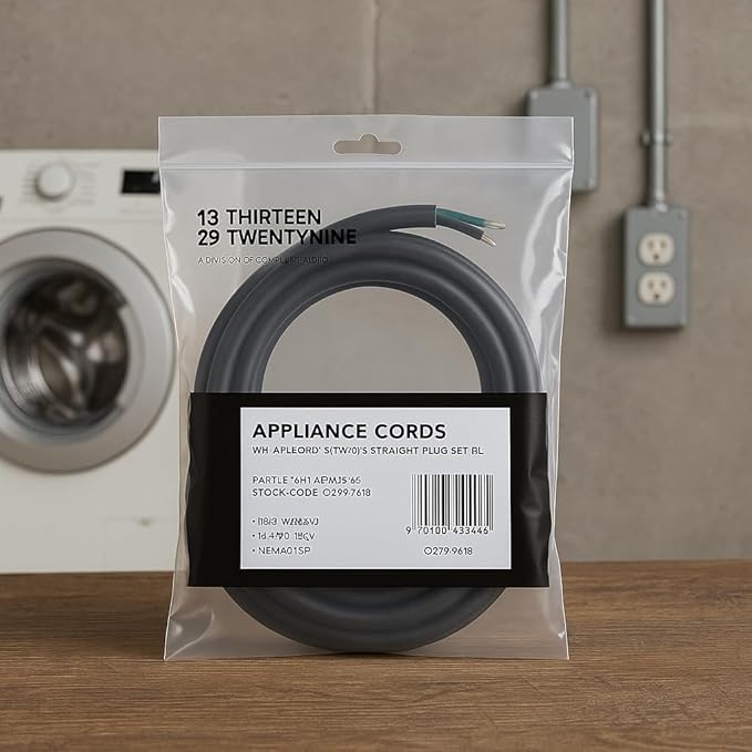 Appliance Cord Bundle, 3FT 13A & 6FT 15A SJTW Power Cables, Straight & Angled 5-15 Plugs, 125/600V Copper Conductors, Heavy-Duty Indoor/Outdoor Use
