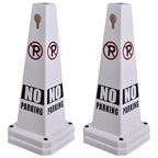OrangeStar No Parking Cones 4-Pack, 26.5" Large 4-Sided Traffic Cones with Heavy Rubber Base for Parking Lot Control, Safety, Driveway | Indoor Outdoor Use
