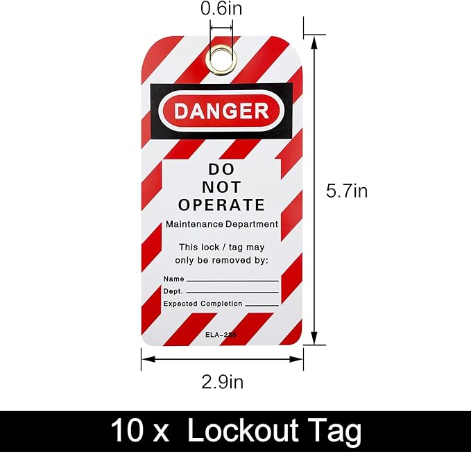 Lockout Tagout Locks, Safety Padlock, Loto Locks Keyed Differently Lock Out Tag Out 10 pcs Safety Padlocks Plastic with 10 Lockout TagOut Tags Red