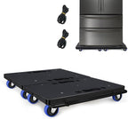 Furniture Dolly,Moving Dolly 4 Wheels Heavy Duty,16in-11in 500lbs Capacity,Furniture Movers Dollys with Wheels,4 Wheels Small Flat Dolly Cart, 2 Pack, Black,Blue Wheel
