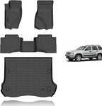 KELCSEECS® Floor Mats & Cargo Liner for 2005-2010 Jeep Grand Cherokee,All Weather Protection TPE Floor Liners Front& Rear Row Full Set Grand Cherokee Accessories Black