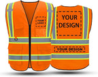 BeautyWill Custom Safety Vest Logo Class 2 High Visibility Reflevtive Vest Outdoor Protective Workwear