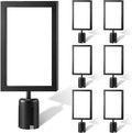 Taiyin 8 Pcs Stanchion Sign Holder Double Sided Sign Frame with Cover Stanchion Top Frames for 8.58 x 12.52 Inches Paper Size for Crowd Control Sentry Stanchions (Black)
