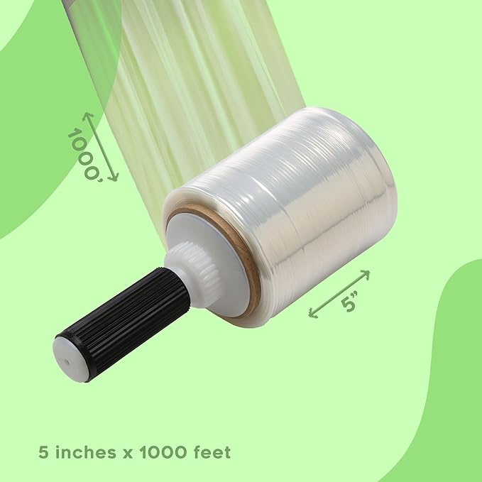 5" x 1000' (12) ROLLS HAND STRETCH SHRINK WRAP 12 Rolls/cs by The Boxery