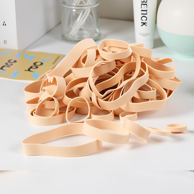 HAIDIBAO-Rubber Bands Assorted Sizes 65Pcs Beige Mixed Wide Elastic Bands for Office Supplies Tactical Rubbers Bands size 105 size#82,size 84,1.5in,2inch