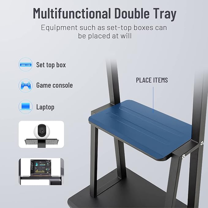Mobile TV Cart,JYXOIHUB, Rooling TV Stand with Wheels for 32 to 70 Inch LCD LED OLED Plasma Flat Panel Screens up to 100lbs AVA1500-60-1P (Black)
