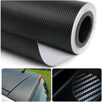 3D Black Carbon Fiber Vinyl Bubble Car Wrap Film Automotive DIY Decals (96" x 60" / 8 FT x 5 FT)