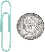 JAM Paper Colored Jumbo Paper Clips - Teal Paperclips - 75/pack