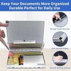 Aluminum Clipboard with Storage, Form Holder Steel Stainless Binder with Metal High Capacity Clip,Heavy Duty Made for Nurses Medical Personnel Jobsite Professionals Stationery Items