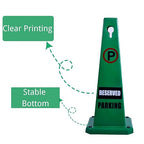 BESEA 8 Pack No Parking Cone Green Caution 4 Sided No Parking Cone Reserved Parking